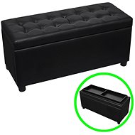 Stool with storage space artificial leather black - Ottoman