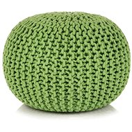 Hand knitted cotton stool 50 × 35 cm green - Ottoman