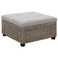 Seagrass stool 65 × 65 × 40 cm grey - Ottoman