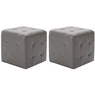 Stools 2 pcs grey 30 × 30 × 30 cm faux leather - Ottoman