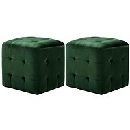Stools 2 pcs green 30 × 30 × 30 cm velvet fabric - Ottoman