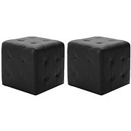 Stools 2 pcs black 30 × 30 × 30 faux leather - Ottoman