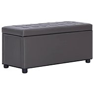 Stool with storage 87,5 cm grey faux leather - Ottoman
