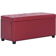 Stool with storage 87,5 cm burgundy faux leather - Ottoman
