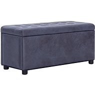 Taburette with storage 87,5 cm grey faux brushed leather - Ottoman
