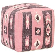 Printed stool pink 45 × 45 × 45 cm cotton - Ottoman