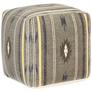 Printed stool green 45 × 45 × 45 cm cotton - Ottoman