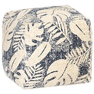 Printed stool beige and black 45 × 45 × 45 cm cotton - Ottoman