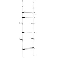 Telescopic wardrobe storage system with shelves aluminium - Clothes Hanger