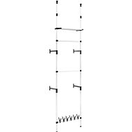 Telescopic wardrobe storage system with bars and shelf aluminium - Clothes Hanger