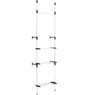 Telescopic wardrobe storage system with bars and shelf aluminium - Clothes Hanger