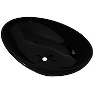 Luxury ceramic oval washbasin - 40 × 33 cm - black - Washbasin