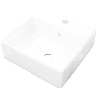 Luxury square ceramic washbasin with overflow, tap hole, 41x41cm - Washbasin