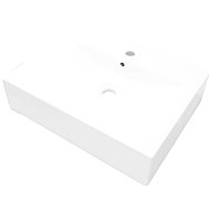 Luxury rectangular ceramic washbasin white with tap hole, 60x46 cm - Washbasin