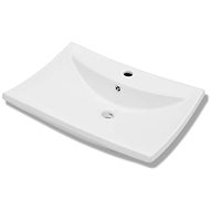 Luxury rectangular ceramic washbasin with overflow and tap hole - Washbasin