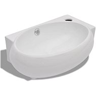 Ceramic washbasin with overflow and tap hole, white - Washbasin