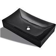 Ceramic washbasin, black, rectangular - Washbasin