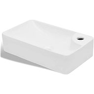 Ceramic bathroom sink with tap hole white - Washbasin