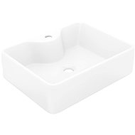 Ceramic washbasin with tap hole white square - Washbasin