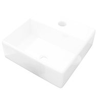 Ceramic washbasin with tap hole white square - Washbasin