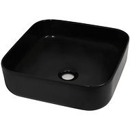 Ceramic washbasin square black 38 × 38 × 13,5 cm - Washbasin