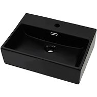 Ceramic washbasin with tap hole black 51,5x38,5x15 cm - Washbasin