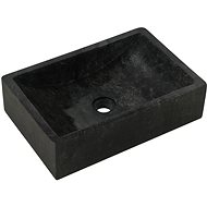 Washbasin 45 × 30 × 12 cm black marble - Washbasin