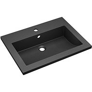 Granite washbasin 600 × 450 × 120 mm black - Washbasin