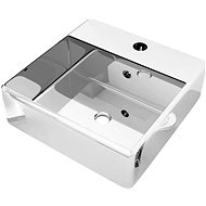 Washbasin with overflow 41 × 41 × 15 cm ceramic silver - Washbasin