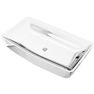 Washbasin 71 × 38 × 13,5 cm ceramic silver - Washbasin