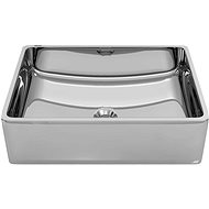 Washbasin 41 × 30 × 12 cm ceramic silver - Washbasin