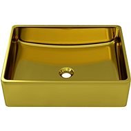 Washbasin gold 41 × 30 × 12 cm ceramic - Washbasin