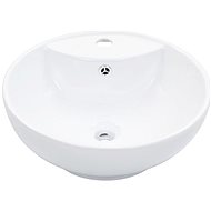 Washbasin with overflow white 46,5 × 18 cm ceramic - Washbasin