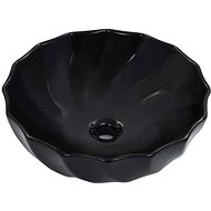 Washbasin black 46 × 17 cm ceramic - Washbasin