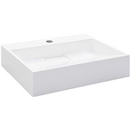 Washbasin 50 × 38 × 13 cm mineral\marble composite white - Washbasin
