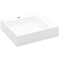 Umývadlo 50 × 50 × 12,3 cm minerálny/mramorový kompozit biele - Umývadlo