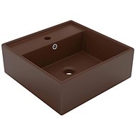 Luxury washbasin overflow square matt dark brown 41x41 cm - Washbasin
