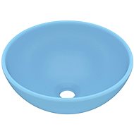 Luxury washbasin round matt light blue 32,5x14 cm ceramic - Washbasin
