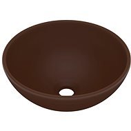 Luxury washbasin round matt dark brown 32,5x14 cm ceramic - Washbasin
