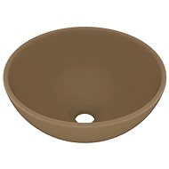 Luxury washbasin round matt cream 32,5 × 14 cm ceramic - Washbasin