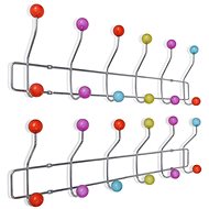 Multi-coloured wall hanger with 12 hooks 2 pcs - Coat Hanger