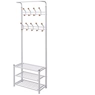 Clothes rack with shoe rack 68x32x182,5 cm white - Coat Hanger
