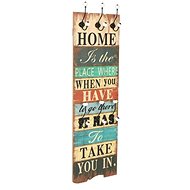 Wall coat rack HOME IS with 6 hooks 120 × 40 cm - Coat Hanger