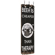 Wall coat rack BEER CHEAPER with 6 hooks 120 × 40 cm - Coat Hanger
