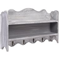 Wall hanger grey 50 × 10 × 30 cm wood - Coat Hanger