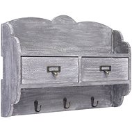 Wall hanger grey 50 × 10 × 34 cm wood - Coat Hanger