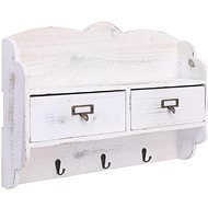 Wall hanger white 50 × 10 × 34 cm wood - Coat Hanger