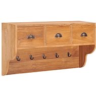 Wall hanger 80 × 25 × 45 cm solid teak wood - Coat Hanger
