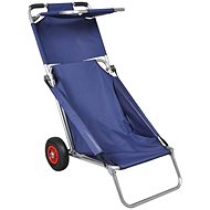Foldable portable beach trolley with wheels, blue - Beach lounger