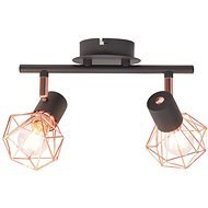 Ceiling Light with 2 Spotlights, E14, Black and Copper - Ceiling Light